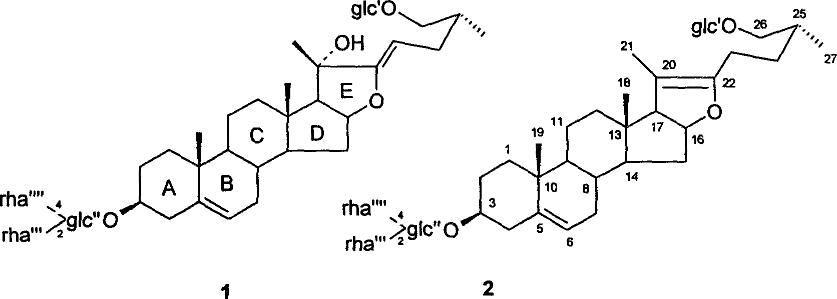 Steroid saponin of alpha, beta double bond structure outside furan nucleus, preparation method and application