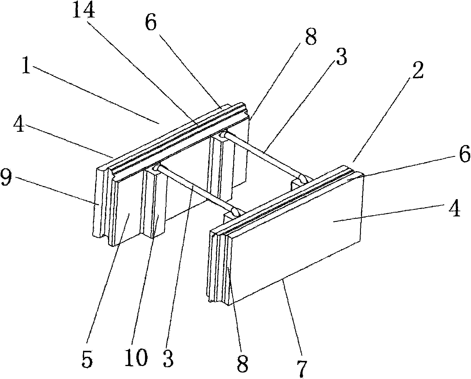 Composite type heat preservation wall body mold block and composite type heat preservation wall body constructed by same