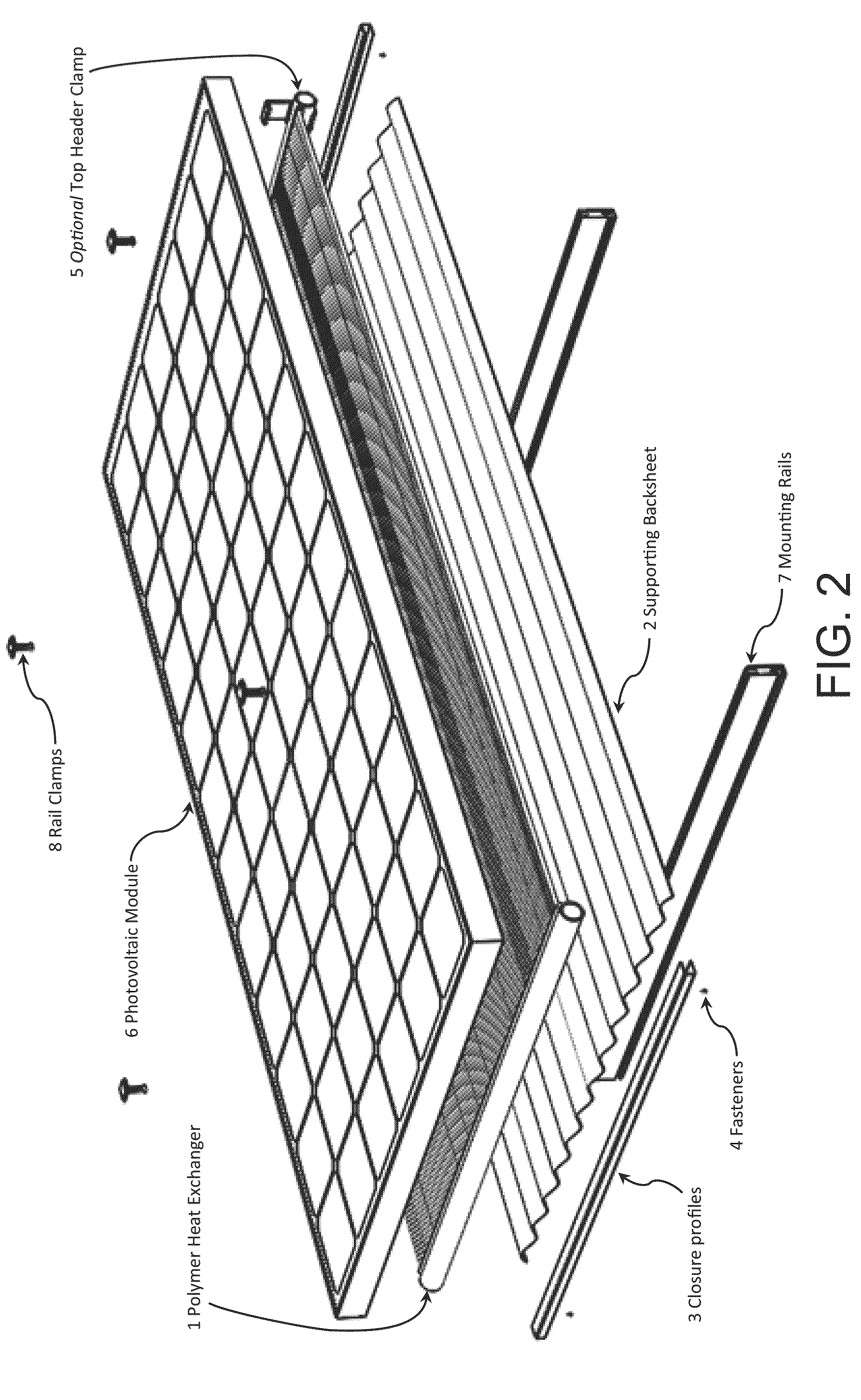 Fluid cooled integrated photovoltaic module