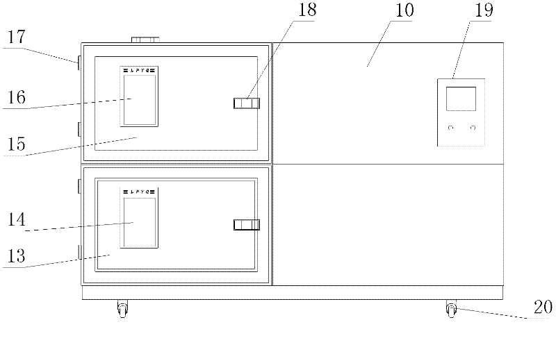 Two-box type temperature impact test box