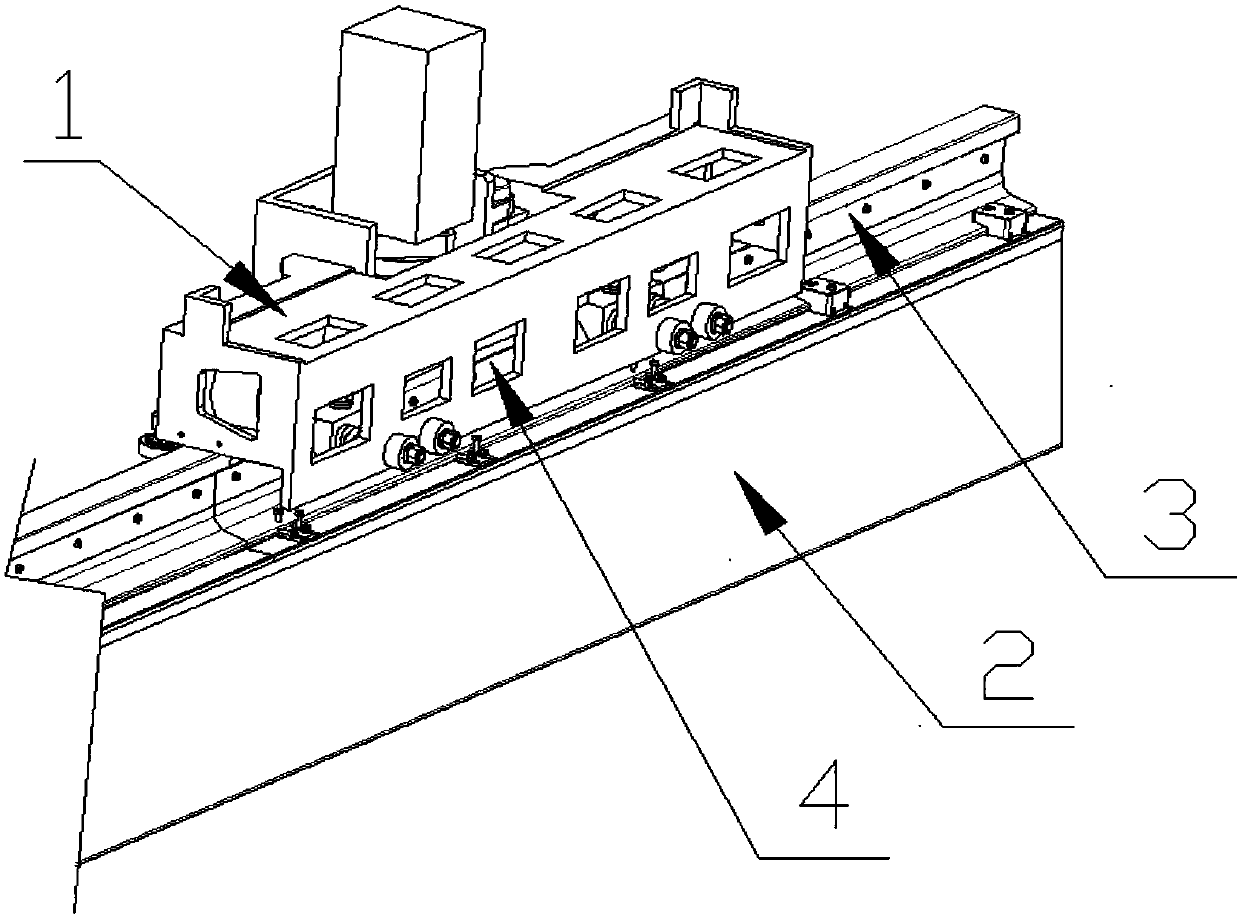 High-speed and heavy-duty large-space gantry mechanical arm truss guiding and driving device and application thereof