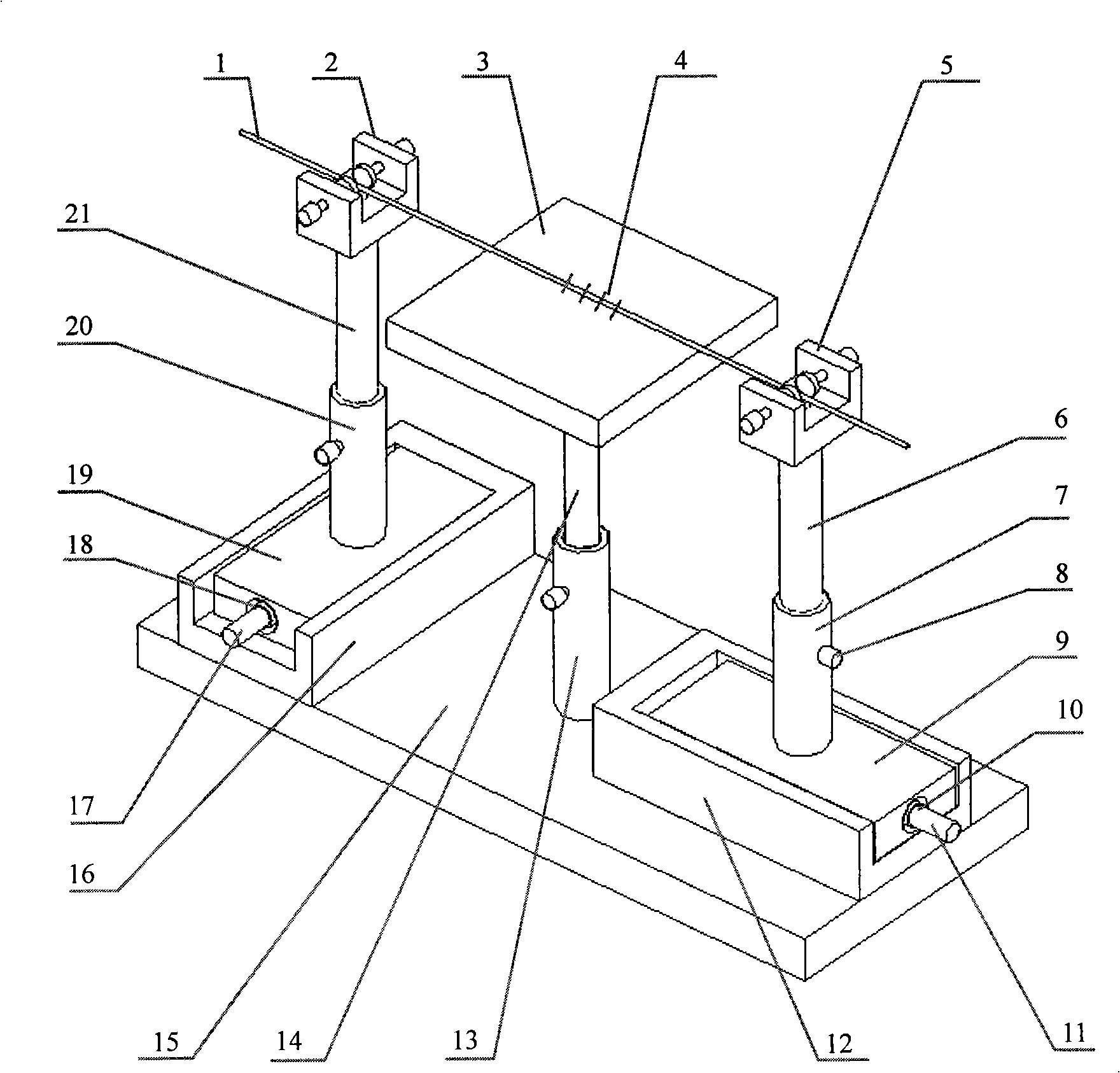 Encapsulation apparatus for exerting prestress of optical fiber grating sensor