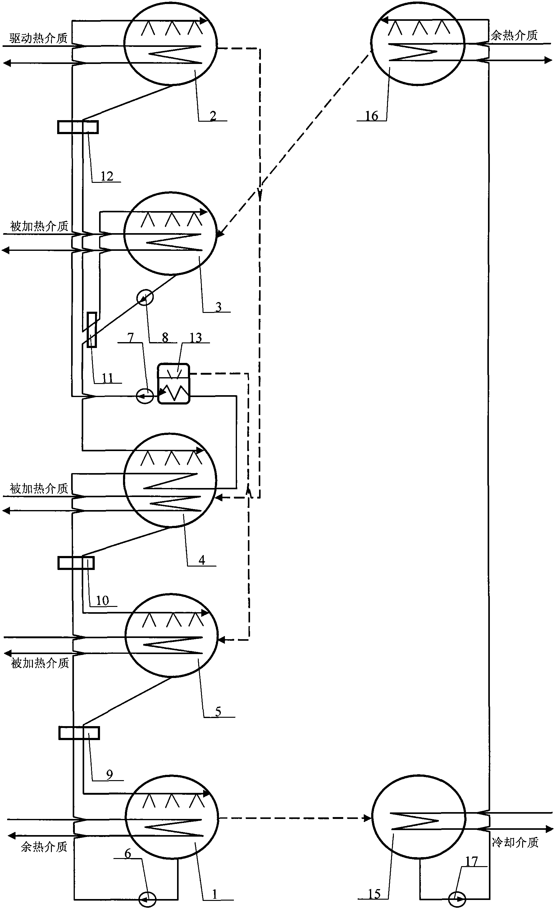 Double-effect regeneration absorption-generation system and regeneration third-class absorption heat pump