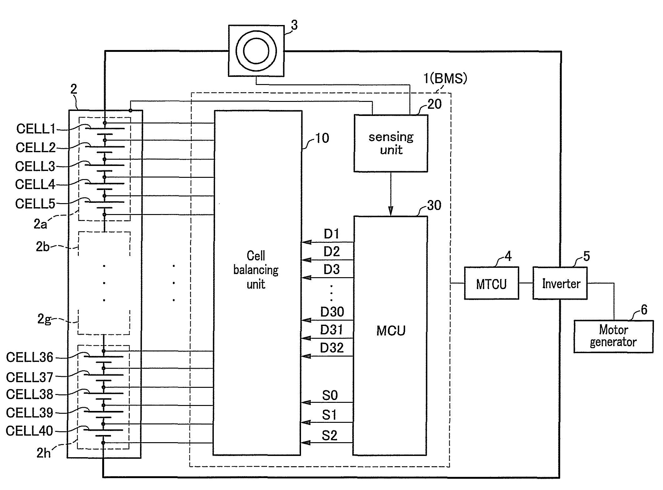 Battery management system to manage a battery having a plurality of cells and driving method thereof