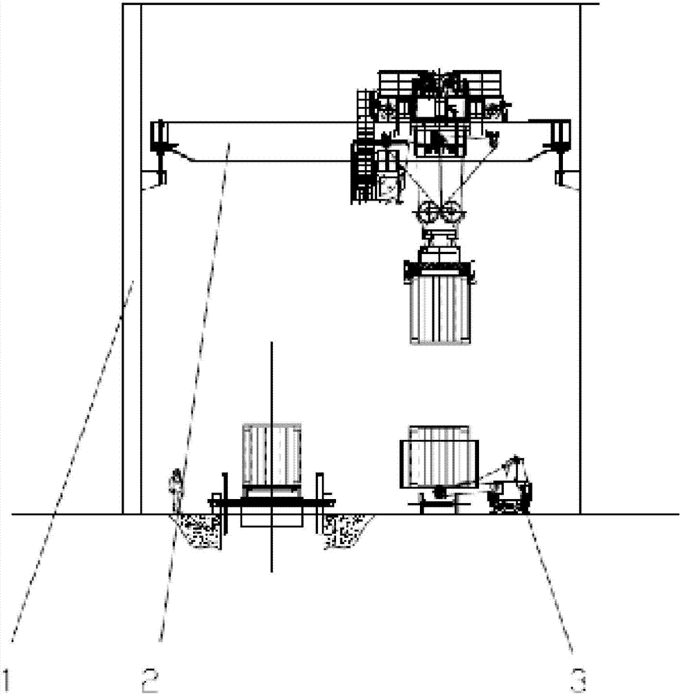 Railway transportation container unloading system with shunting equipment