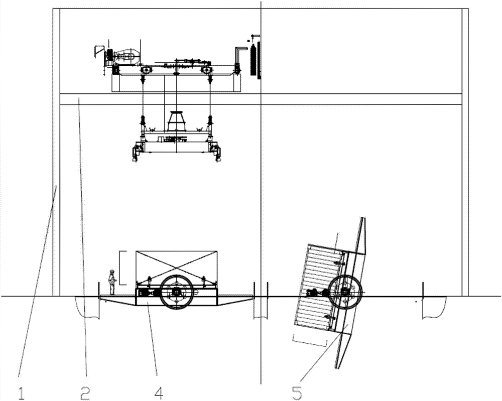 Railway transportation container unloading system with shunting equipment