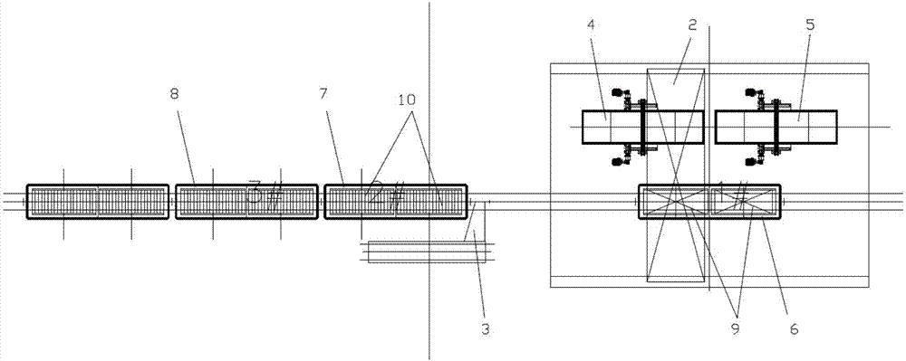 Railway transportation container unloading system with shunting equipment