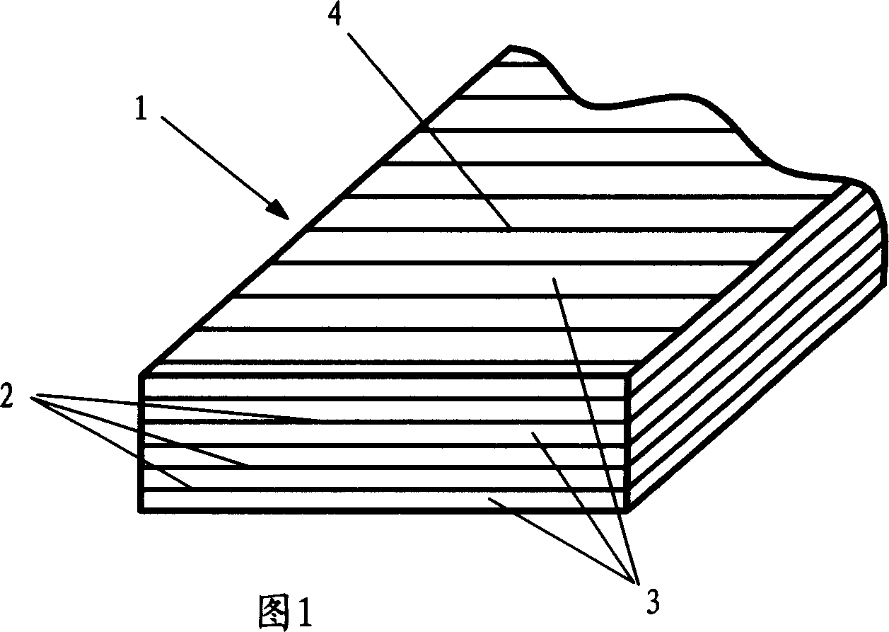 Multilayer composite bamboo adhesive floor and its manufacturing process