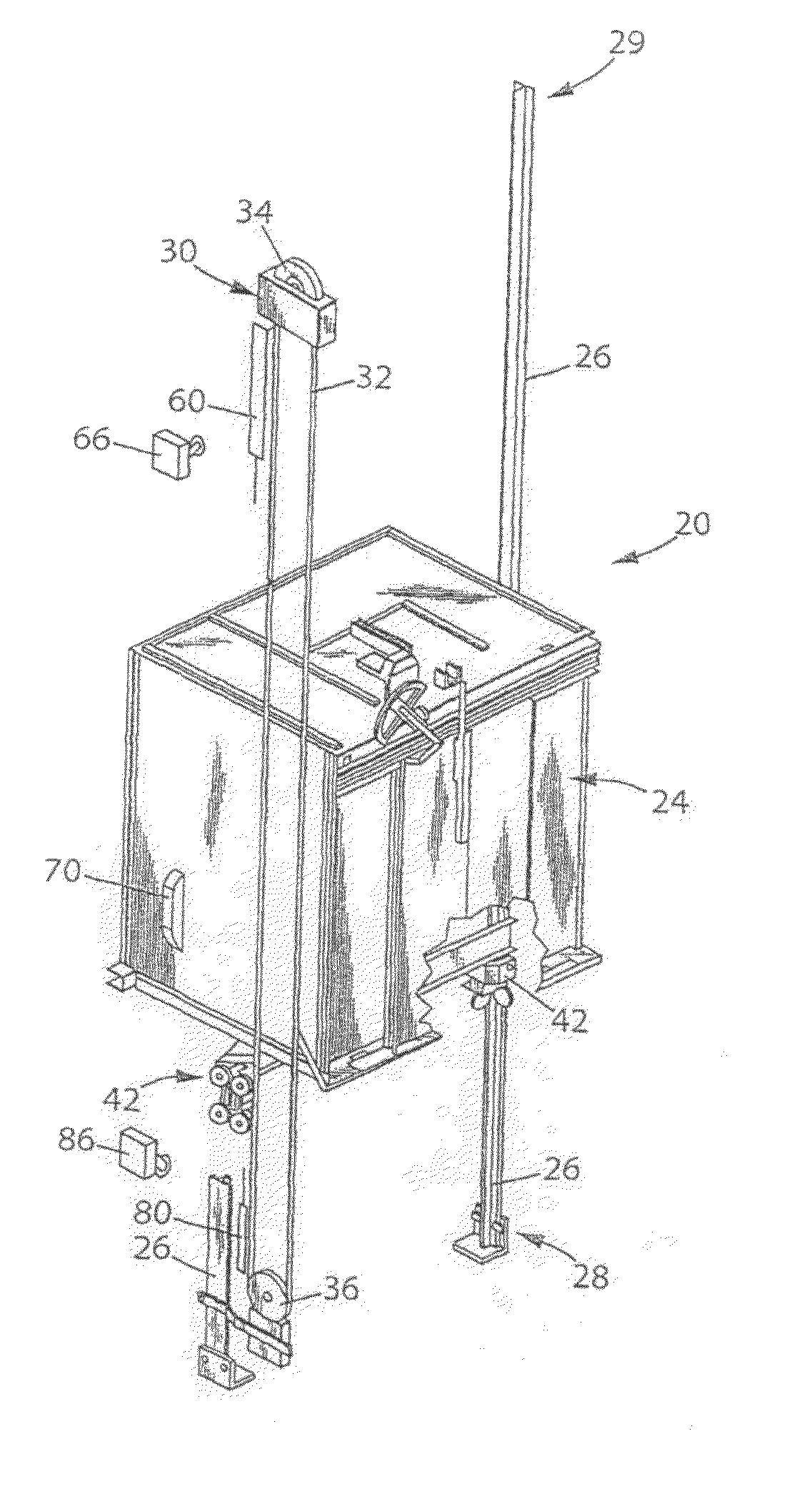 Safety device for securing minimum spaces at the top or bottom of an elevator shaft being inspected, and elevator having such safety devices