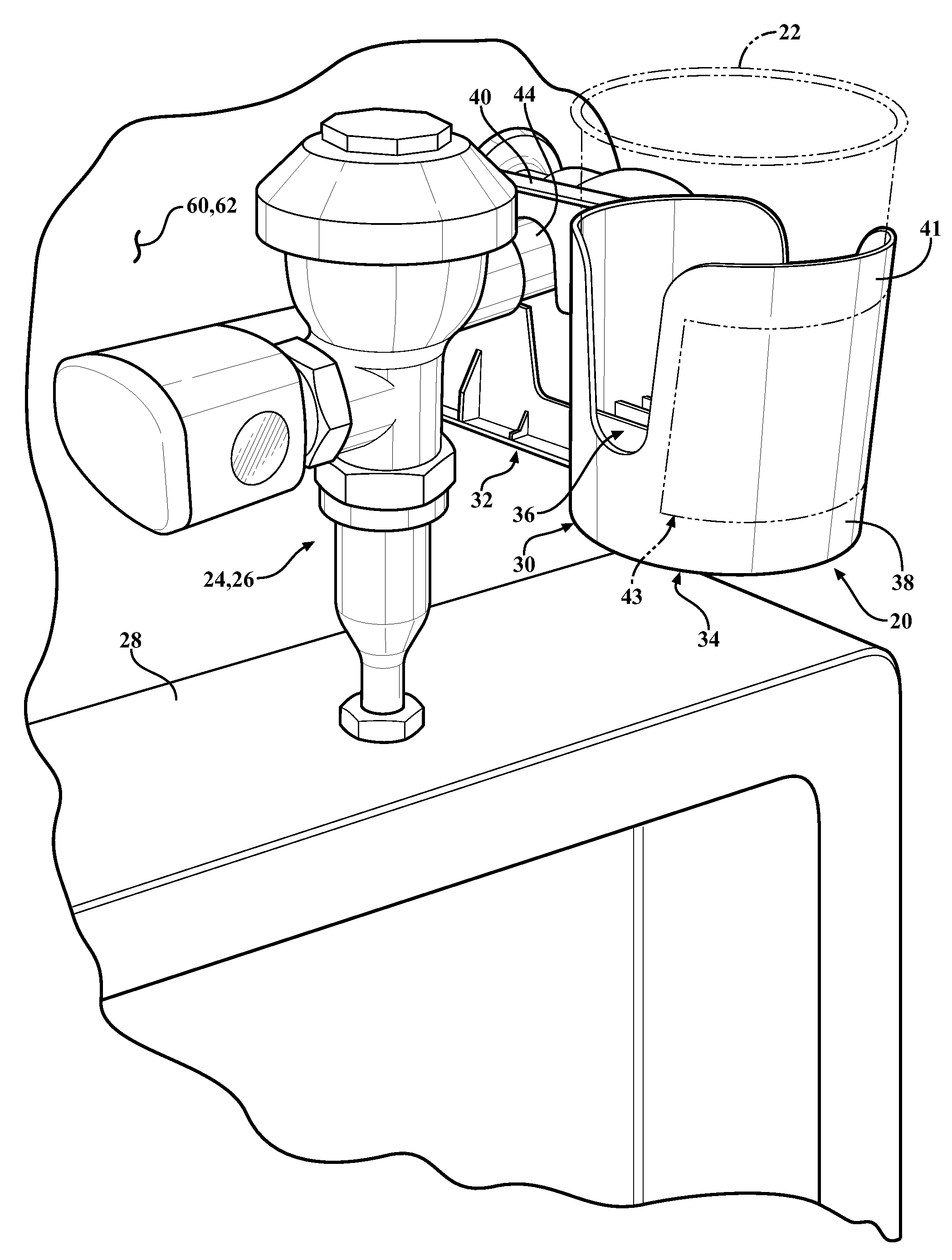 Beverage container receptacle and method of installing the same