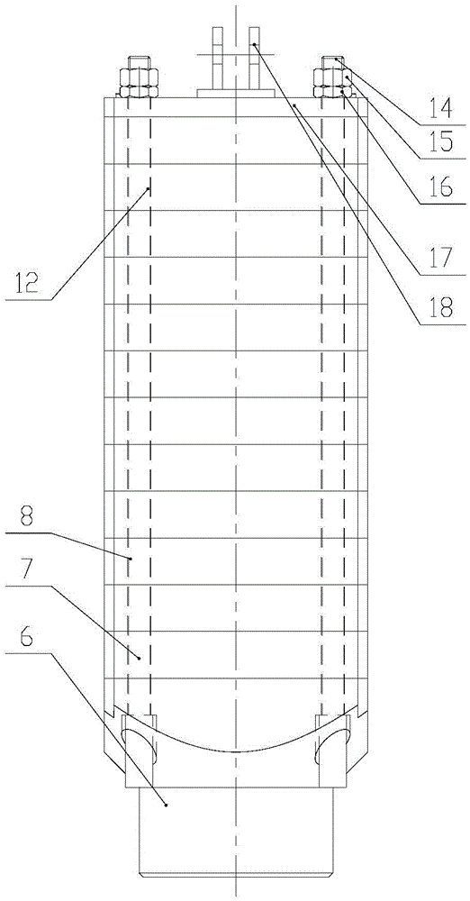 Combined hammer head for hydraulic piling hammer