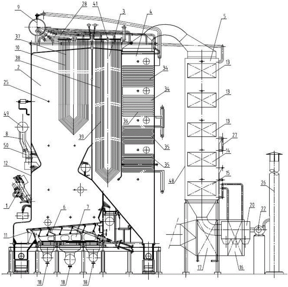 Biomass direct-fired boiler