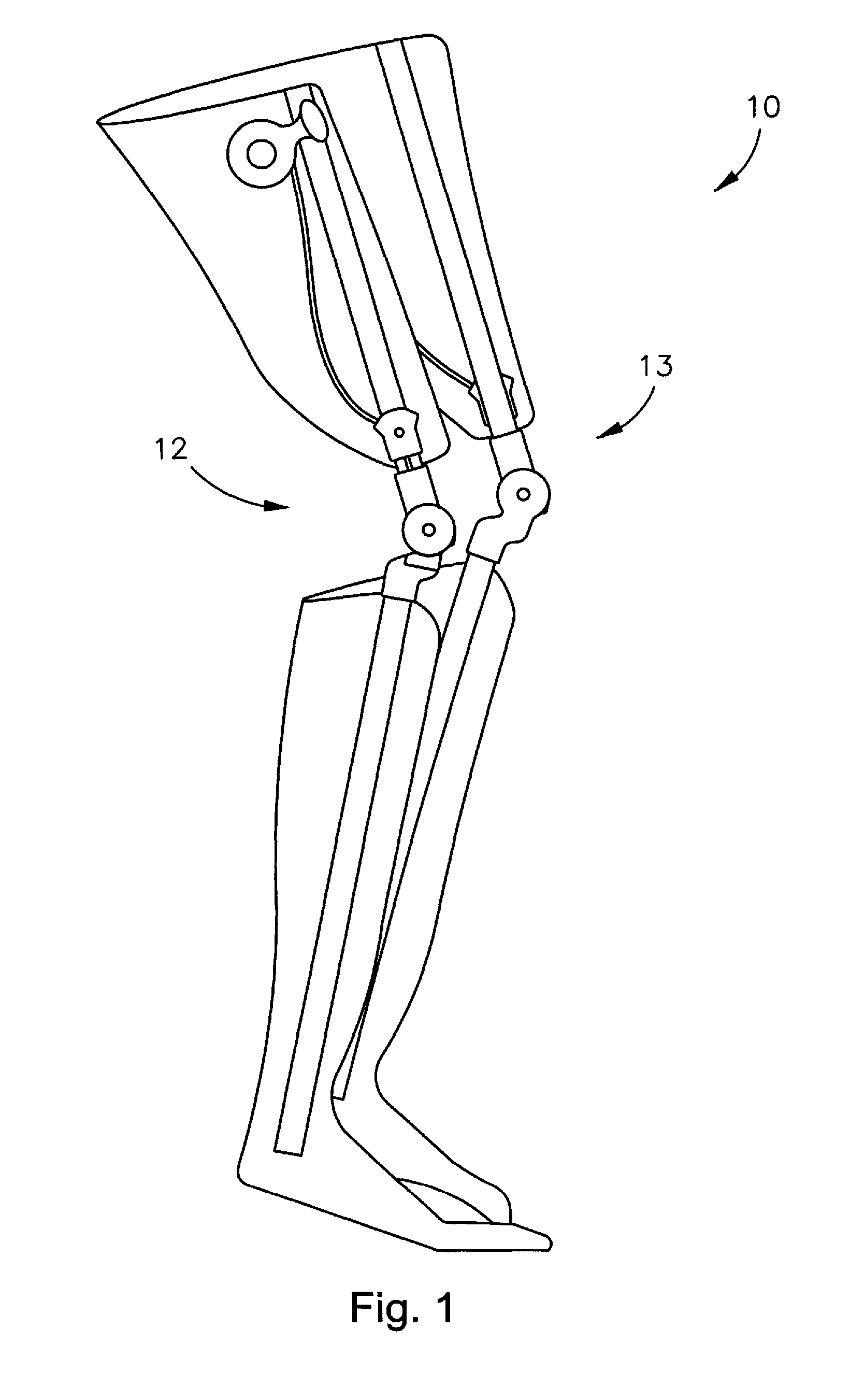 Ambulating ankle and knee joints with bidirectional dampening and assistance using elastomeric restraint