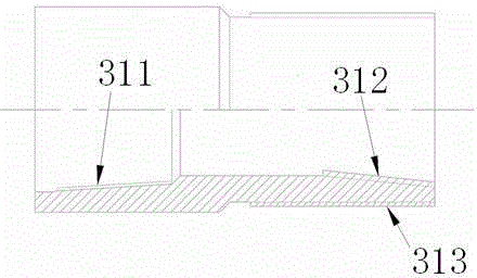 Secondary well cementing technique and secondary well cementing device by liner pipe