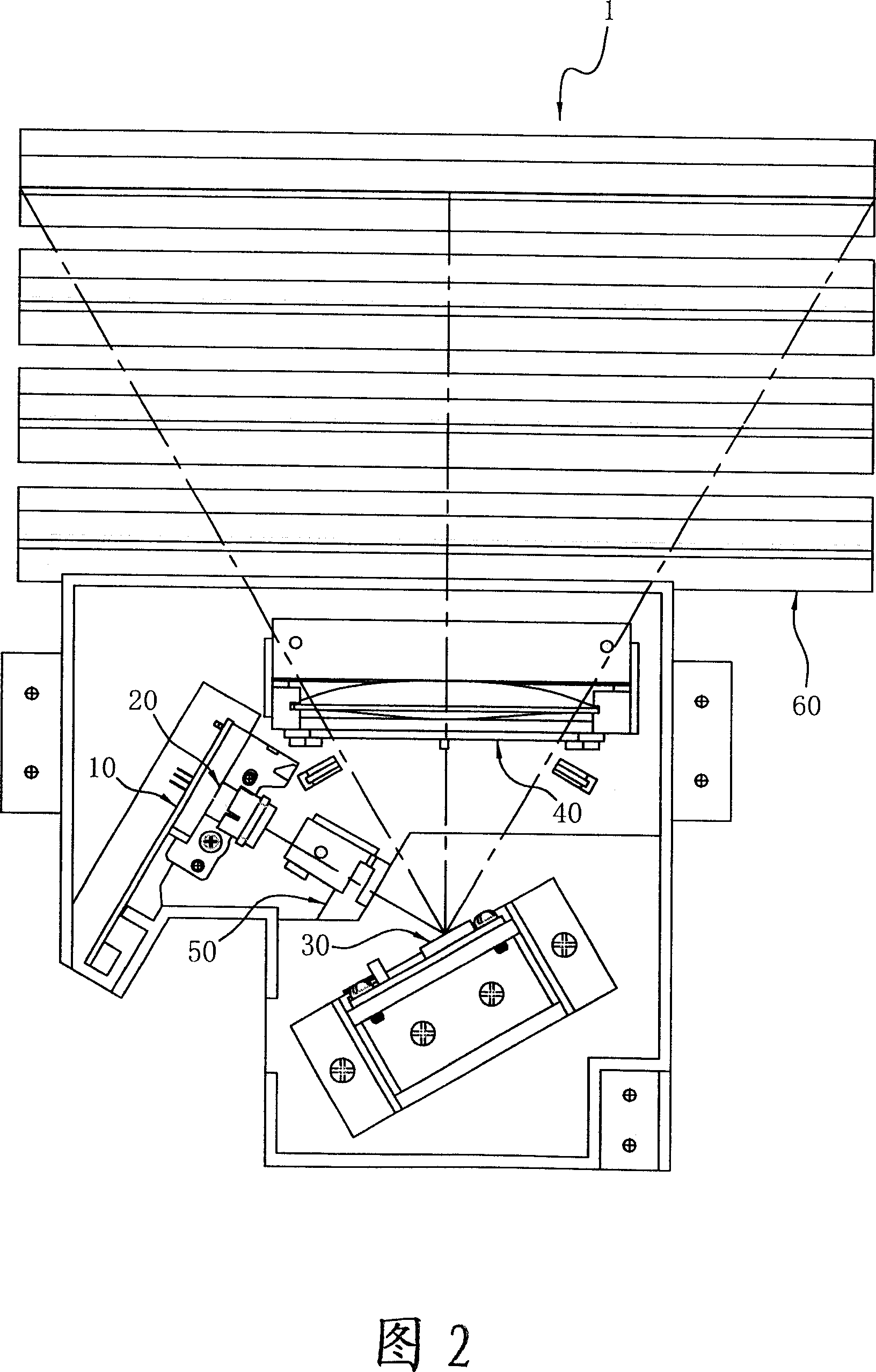 Multibeam straight-line laser scanning device