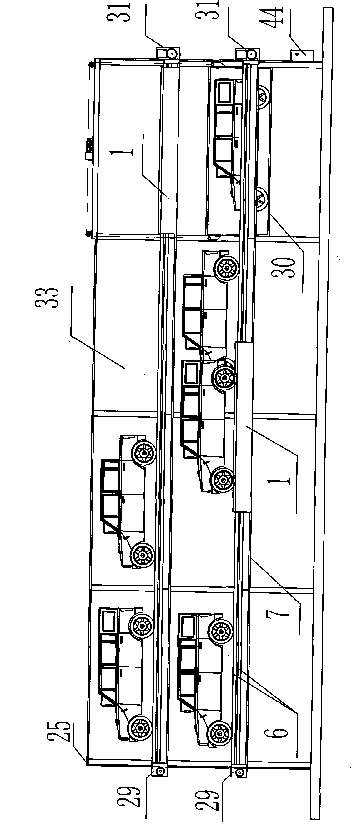 Border rail moving type multi-storied parking apparatus