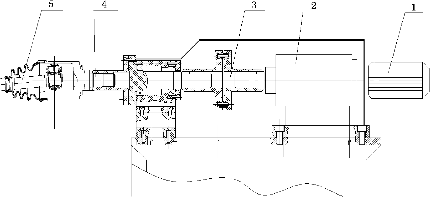 Working condition experimental device of automotive front driving shaft