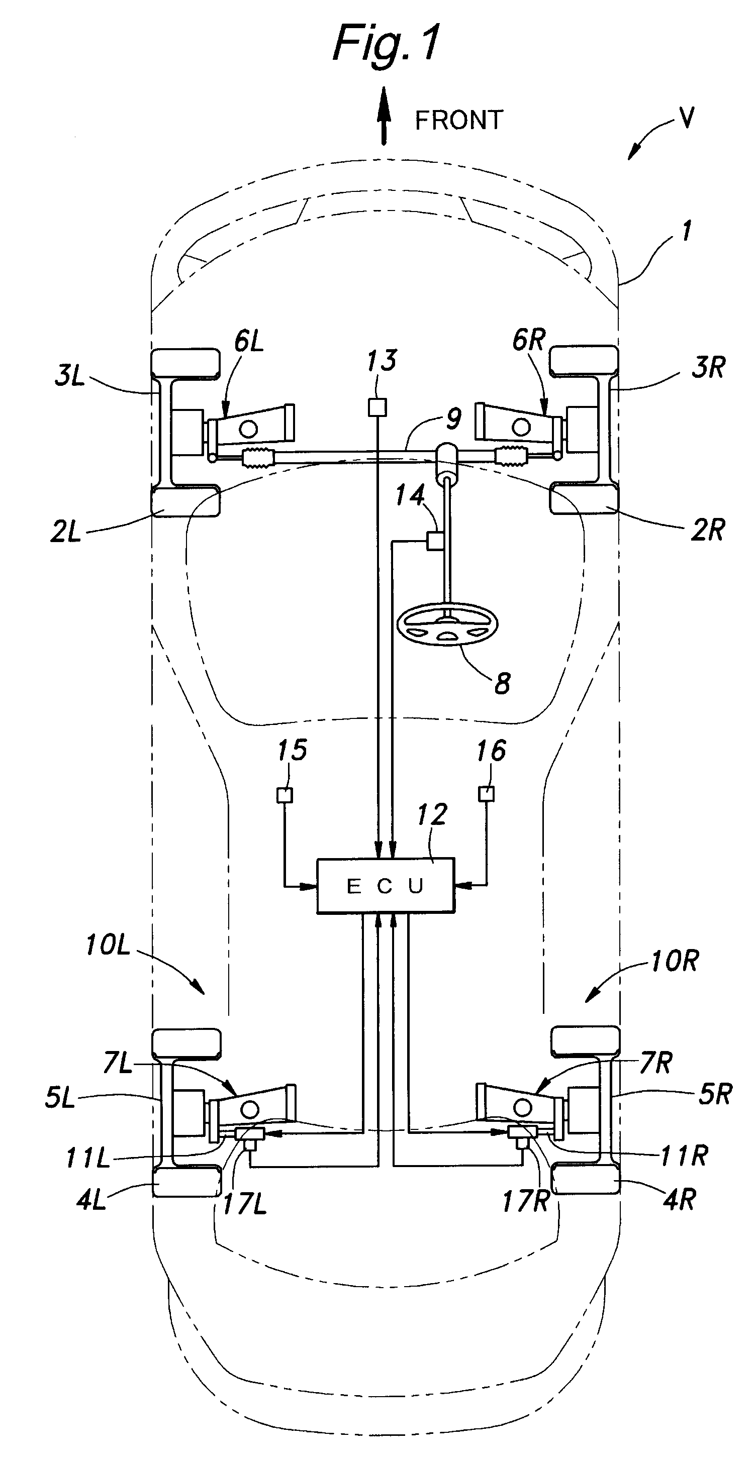 Vehicle with a variable rear toe angle