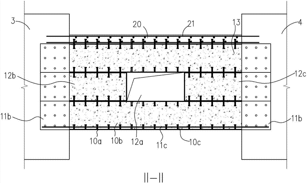 Multi-layer prefabricated square steel tube concrete connecting beam