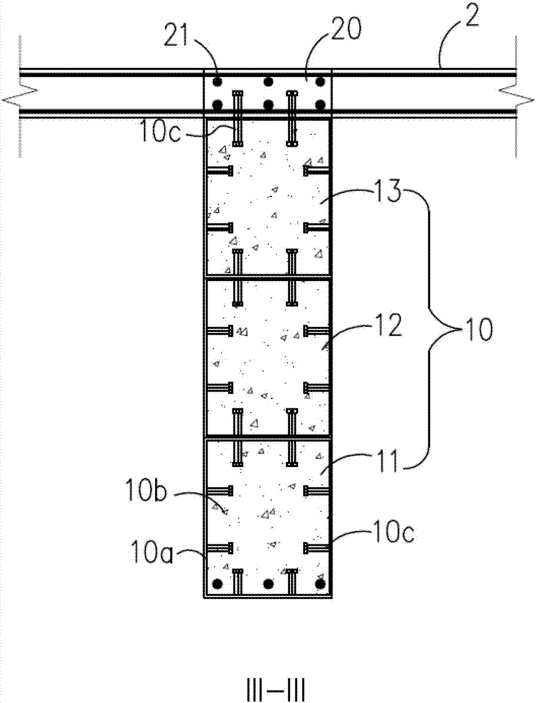 Multi-layer prefabricated square steel tube concrete connecting beam