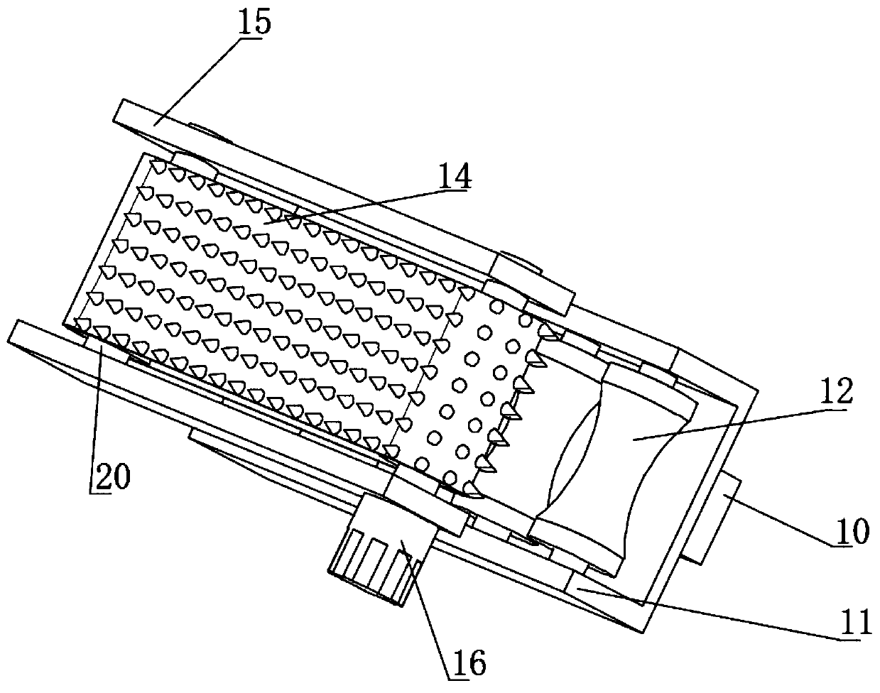 Log debarking device for wood processing