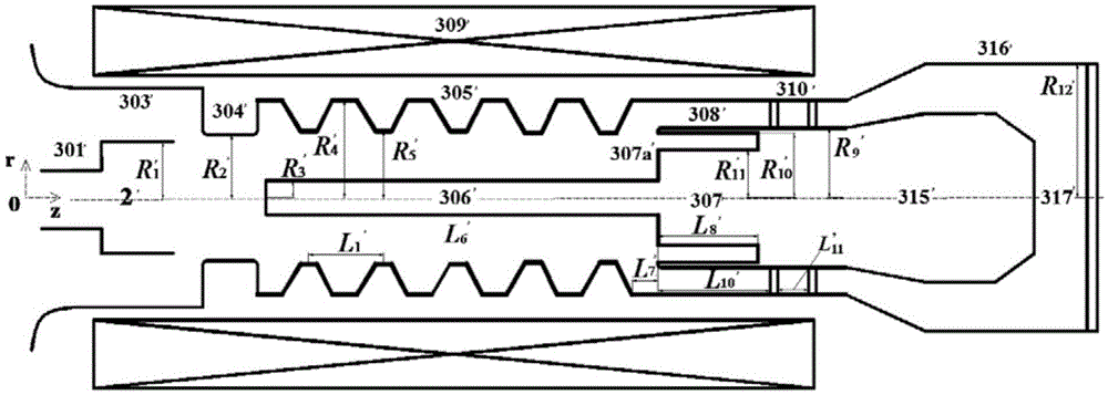 X-and-Ku-waveband power-adjustable microwave source