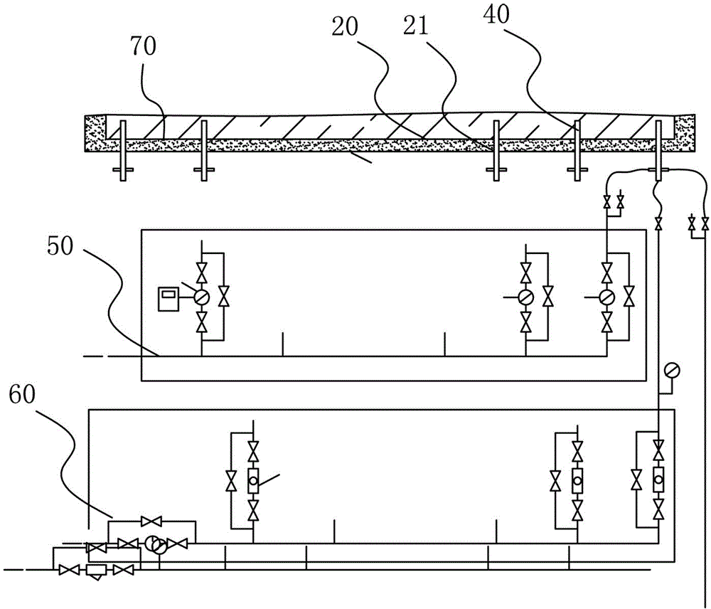 Ocean blue colored glass online film coating method and online film coating equipment