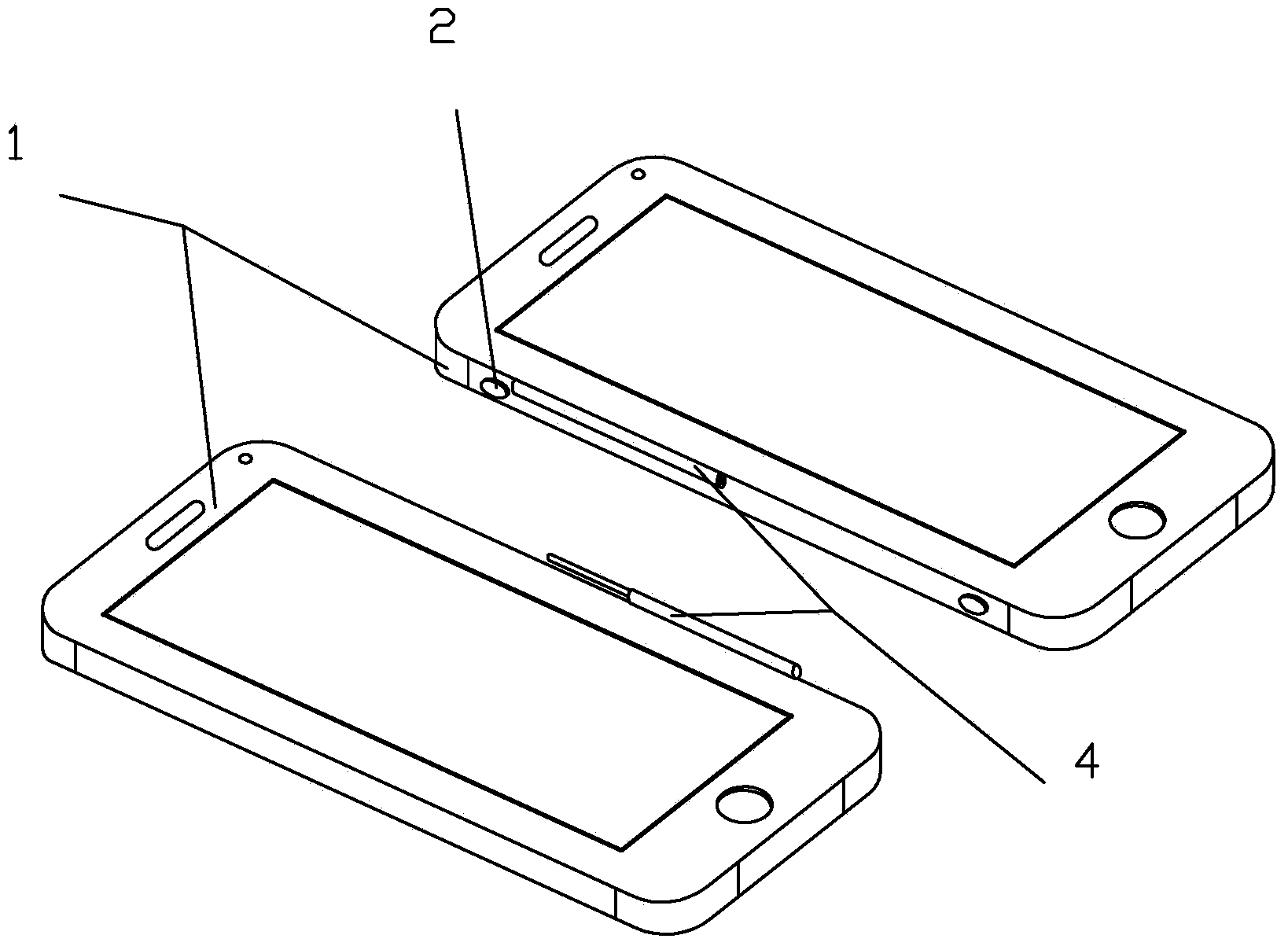 Split screen mobile phone assembly and method for split screen display