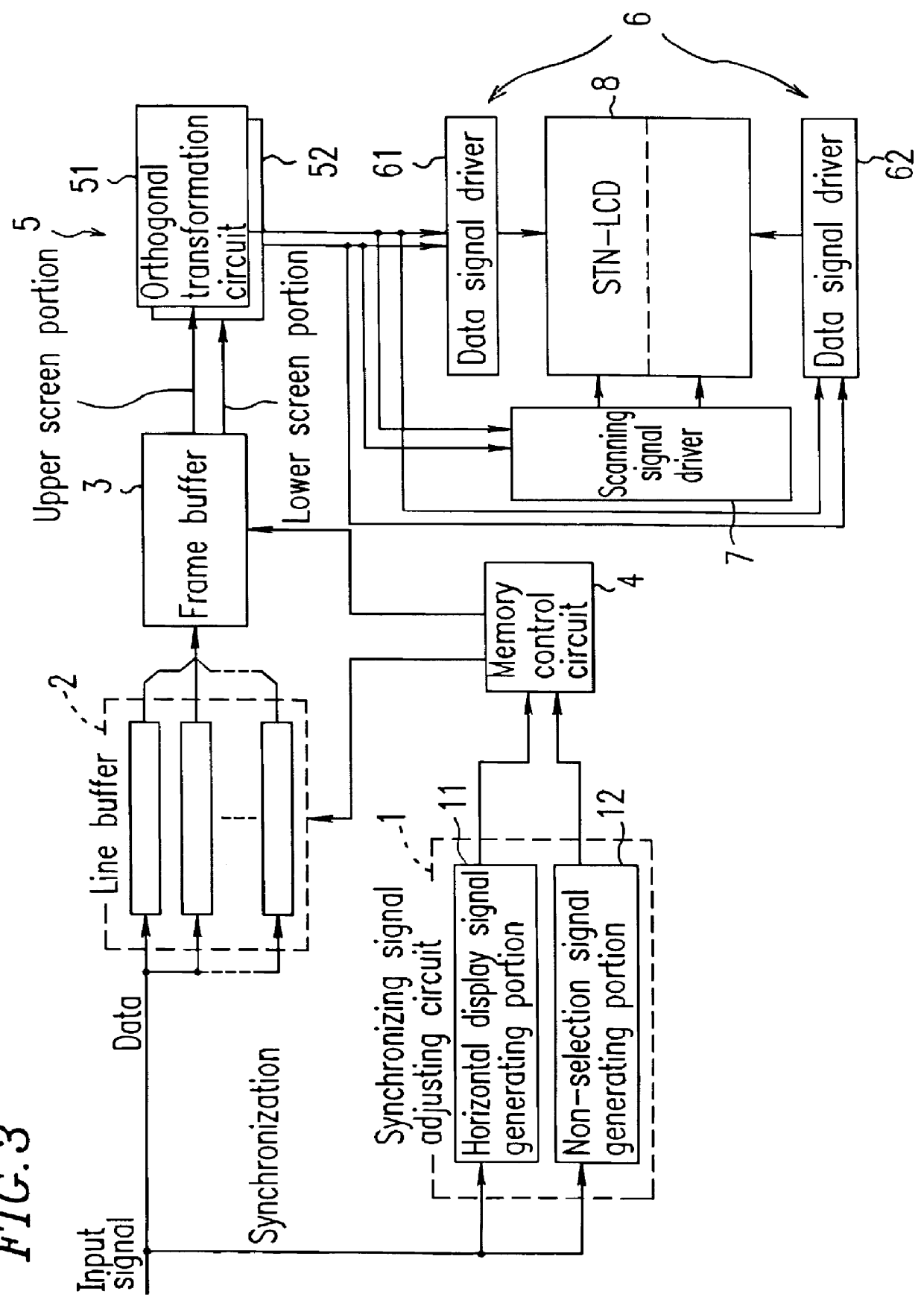 Driving circuit for driving simple matrix type display apparatus