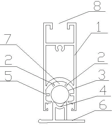 Down-sliding spherical rolling type point contact sliding window