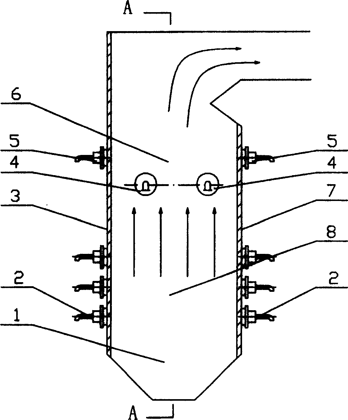 High temperature corrosion resisting low NOx vortex burning device