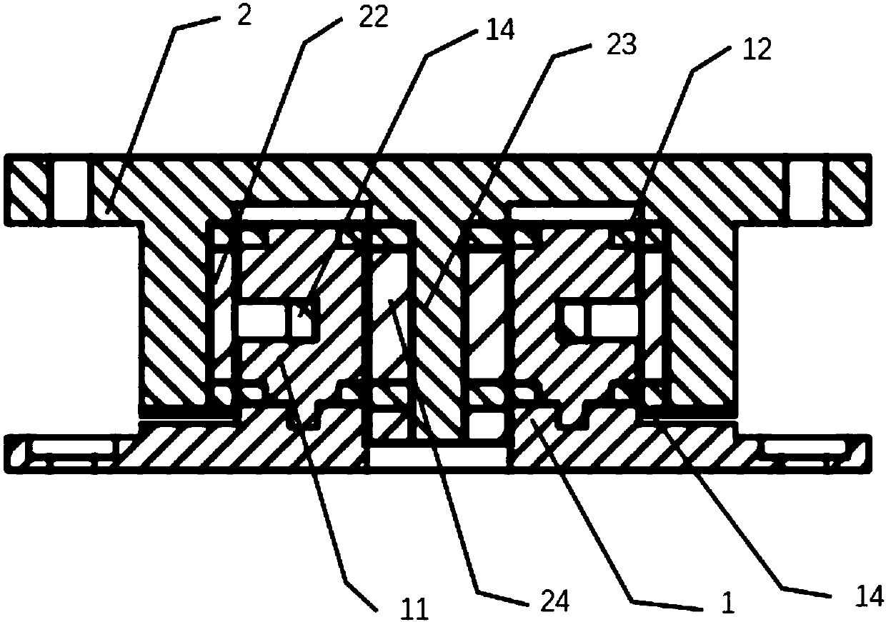 Magnetic levitation gravity compensator with alternately arranged stator magnets