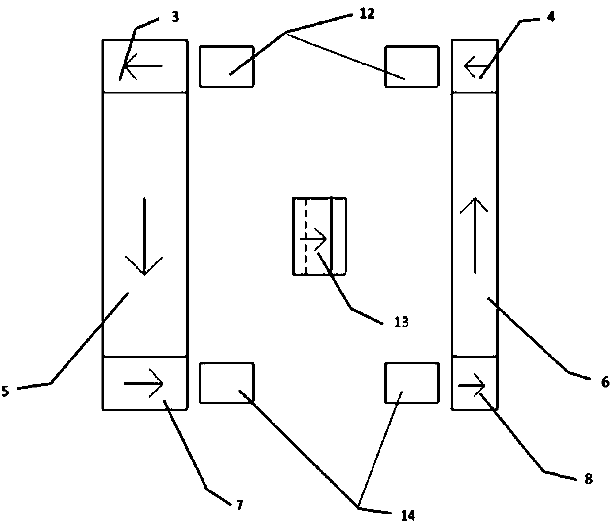 Magnetic levitation gravity compensator with alternately arranged stator magnets