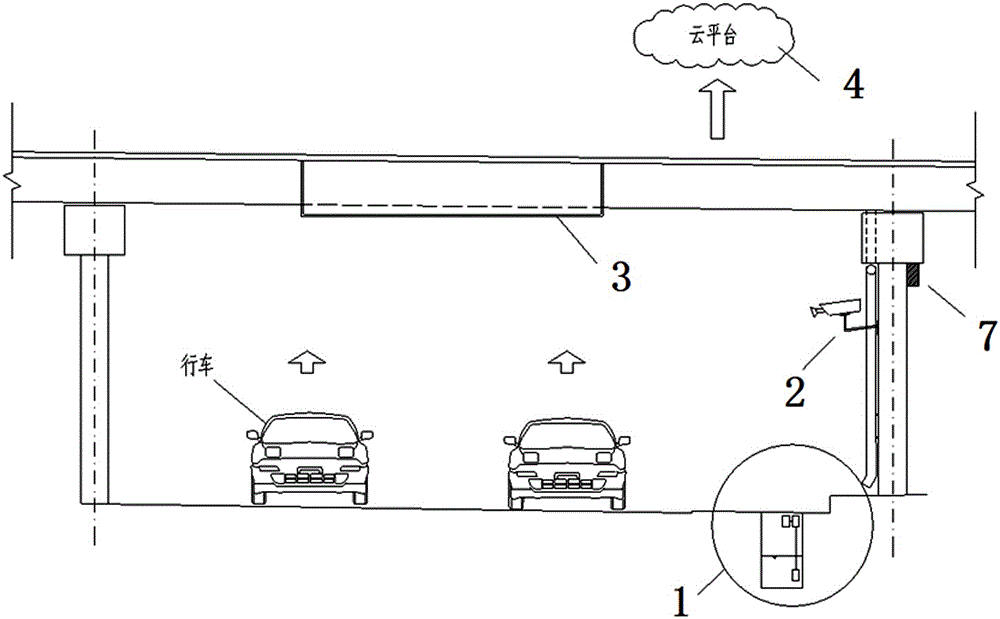 Underbridge accumulated water online monitoring system based on cloud platform and monitoring method thereof