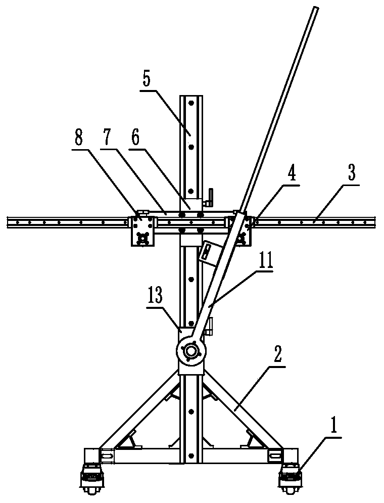 Vehicle anti-splash system installation angle measuring device and measuring method