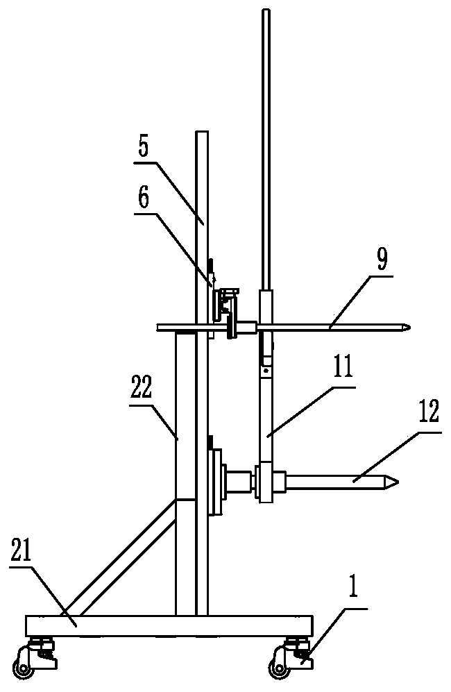 Vehicle anti-splash system installation angle measuring device and measuring method