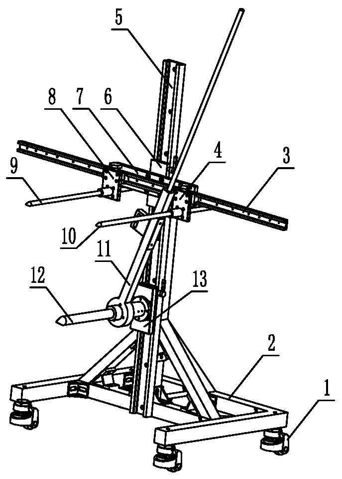 Vehicle anti-splash system installation angle measuring device and measuring method