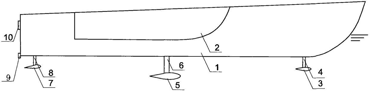 Triple-hulled vessel