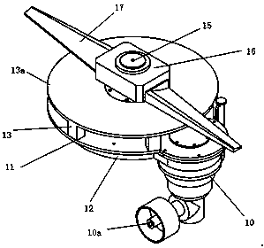 Blockage clearing machine with scraper rotating surface parallel to wall of polyhedral bin