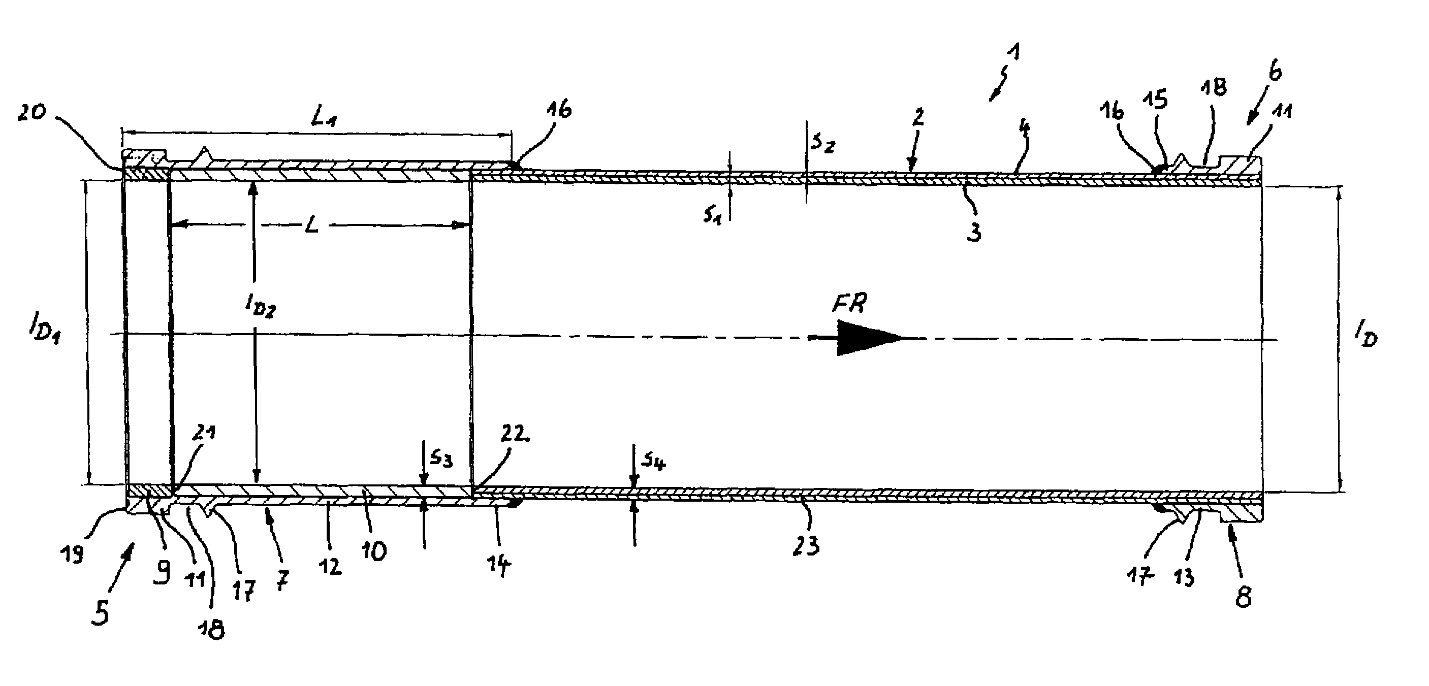 Delivery pipe for the transport of solids