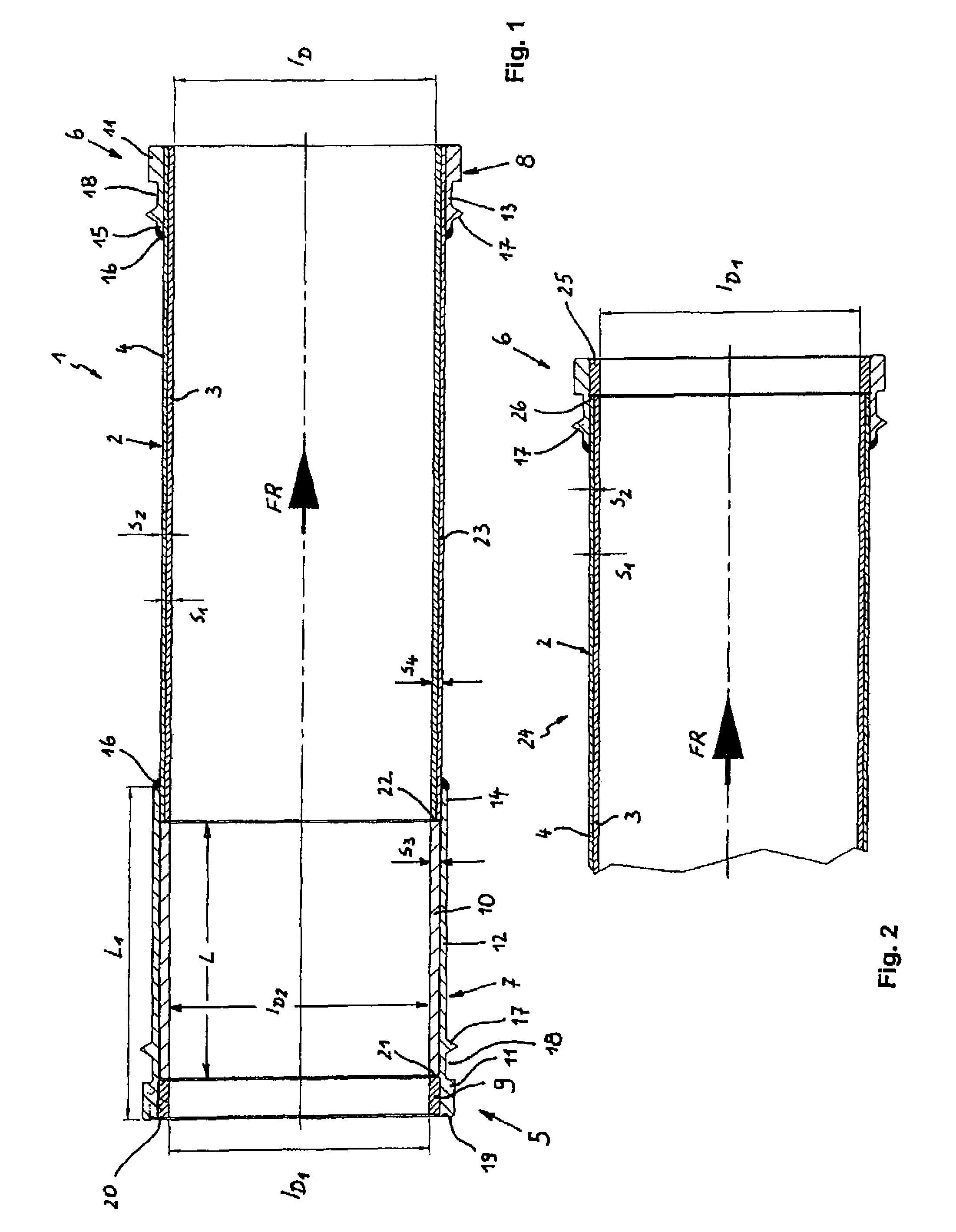 Delivery pipe for the transport of solids