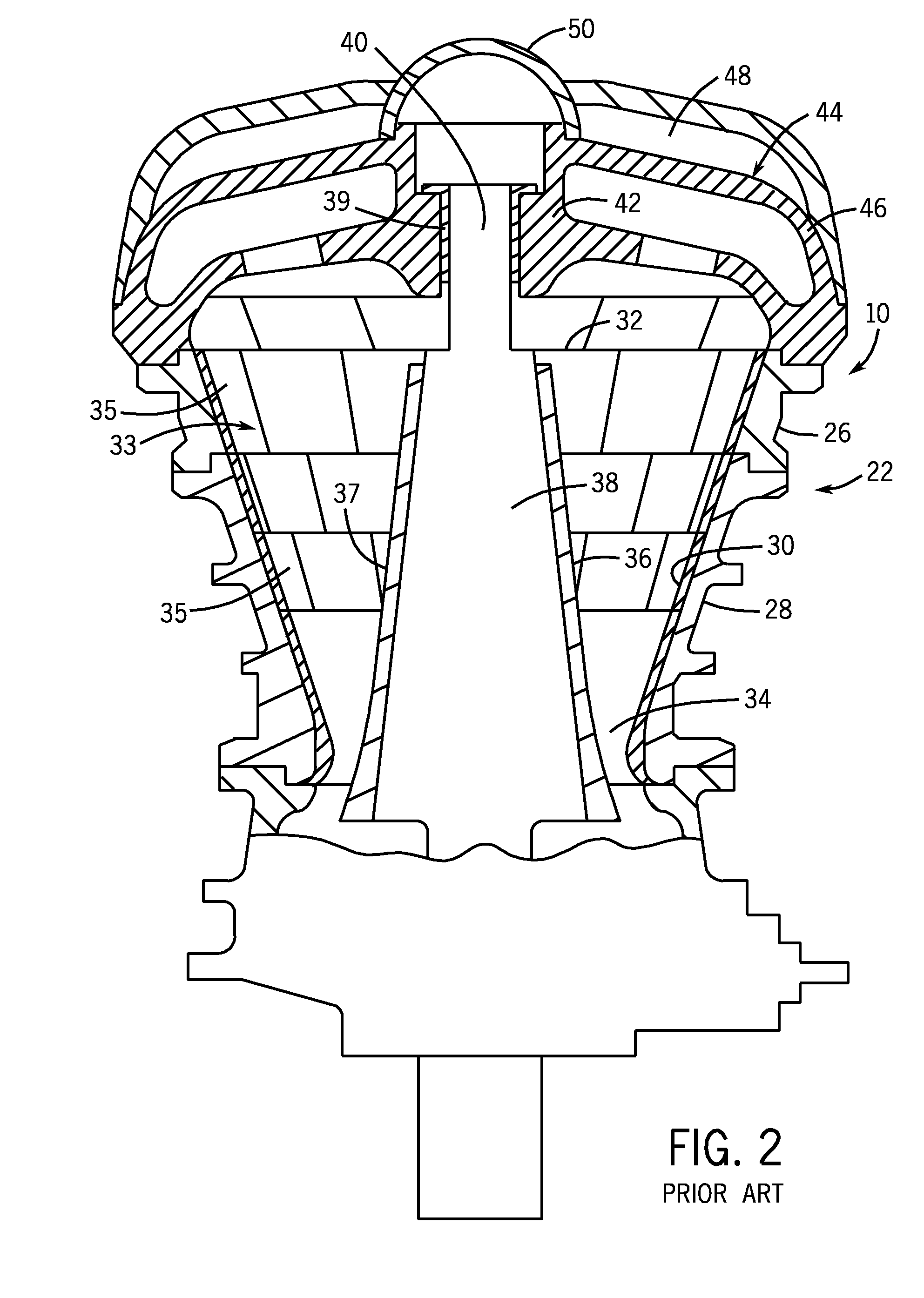 Spider having spider arms with open channel