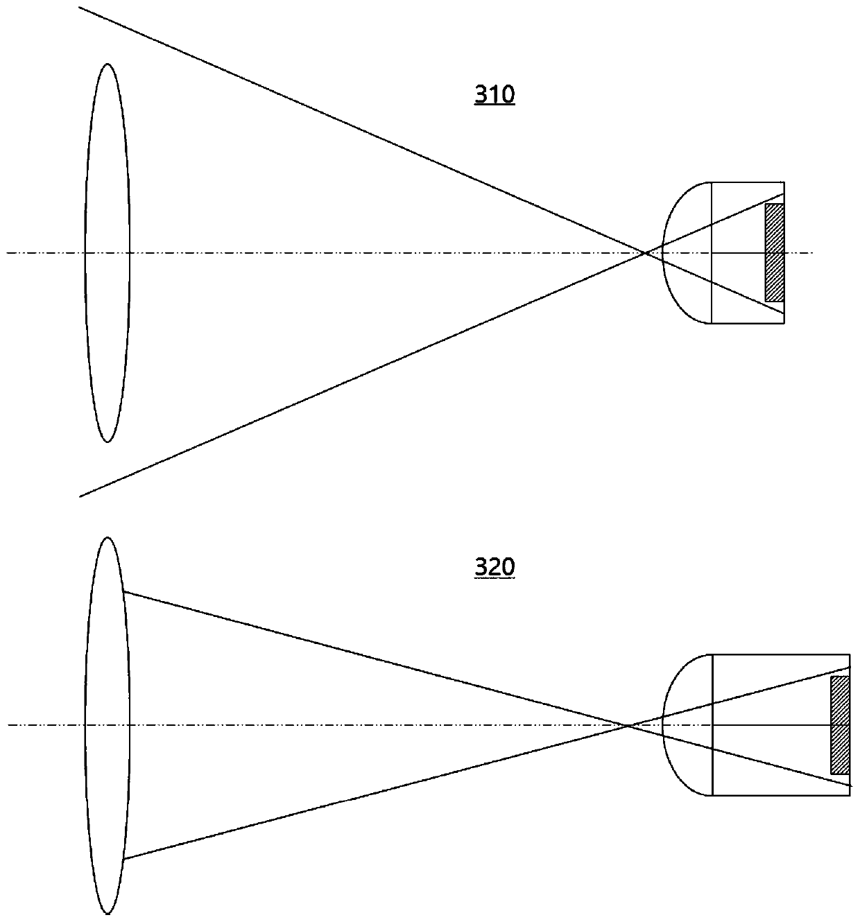 Camera system for increasing baseline