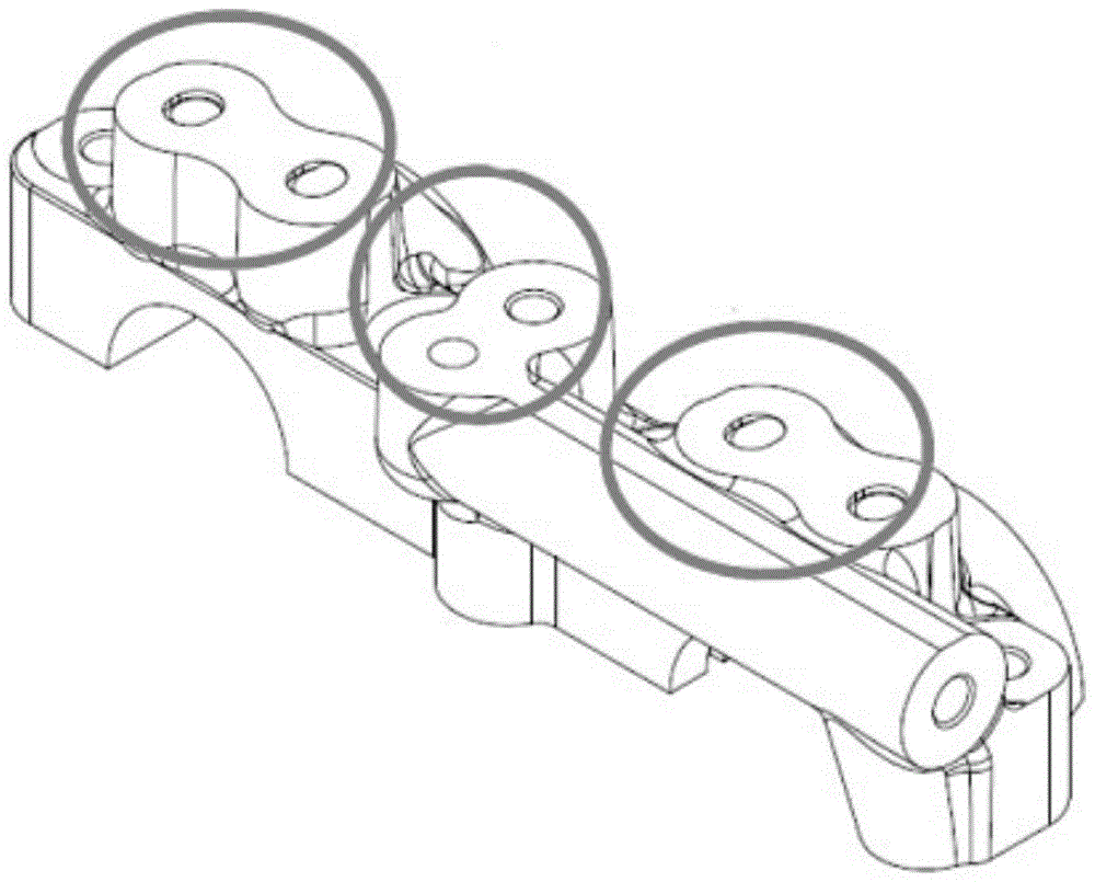 An exhaust structure in the die-casting mold of the front bearing cover of the ultra-low-speed die-cast camshaft