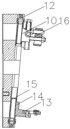 A clamping method for a universal clamp for the sealing surface of a valve body used in a horizontal machine tool