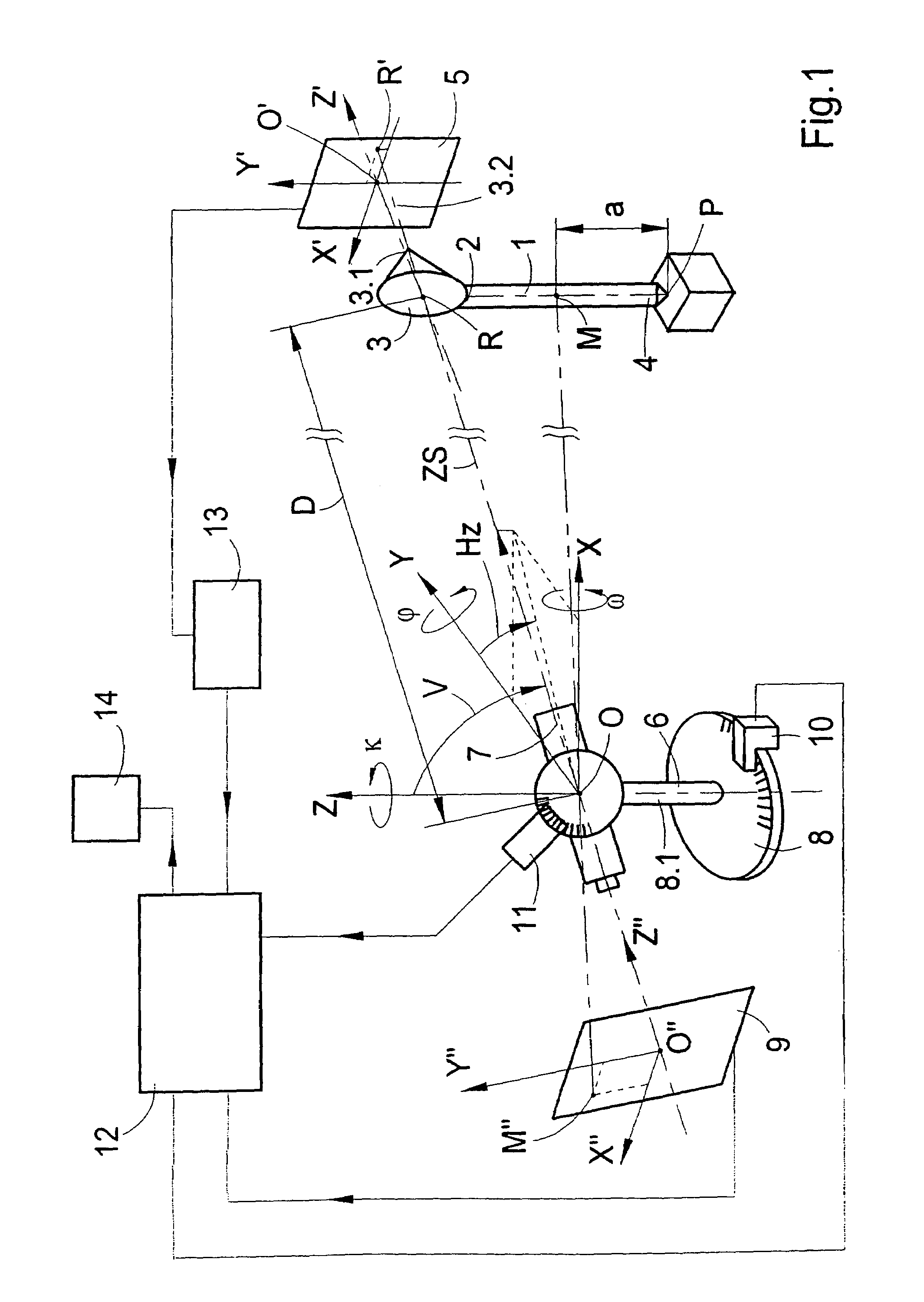 Method for determining the spatial location and position of a reflector rod in relation to a marked ground point