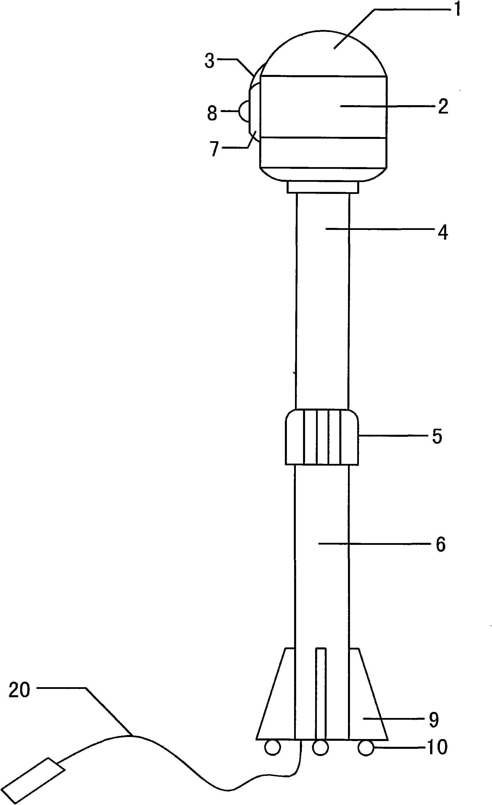 Ground-mounted vertical mouse