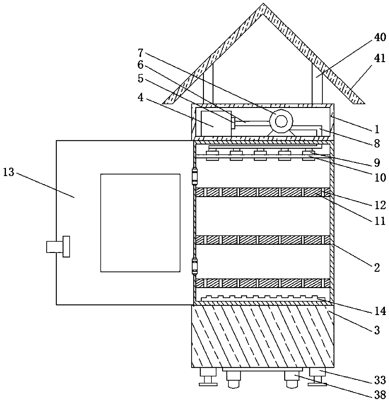 A placement cabinet for communication equipment