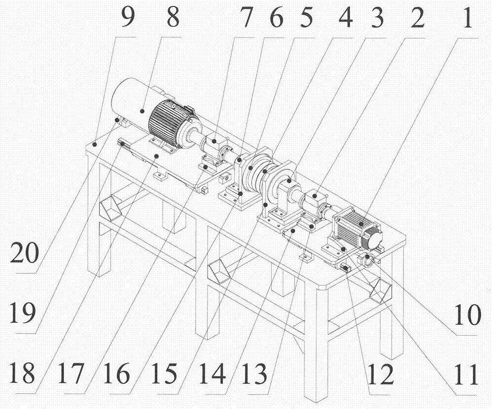 Test bench for high-precision testing of transmission efficiency of RV decelerator