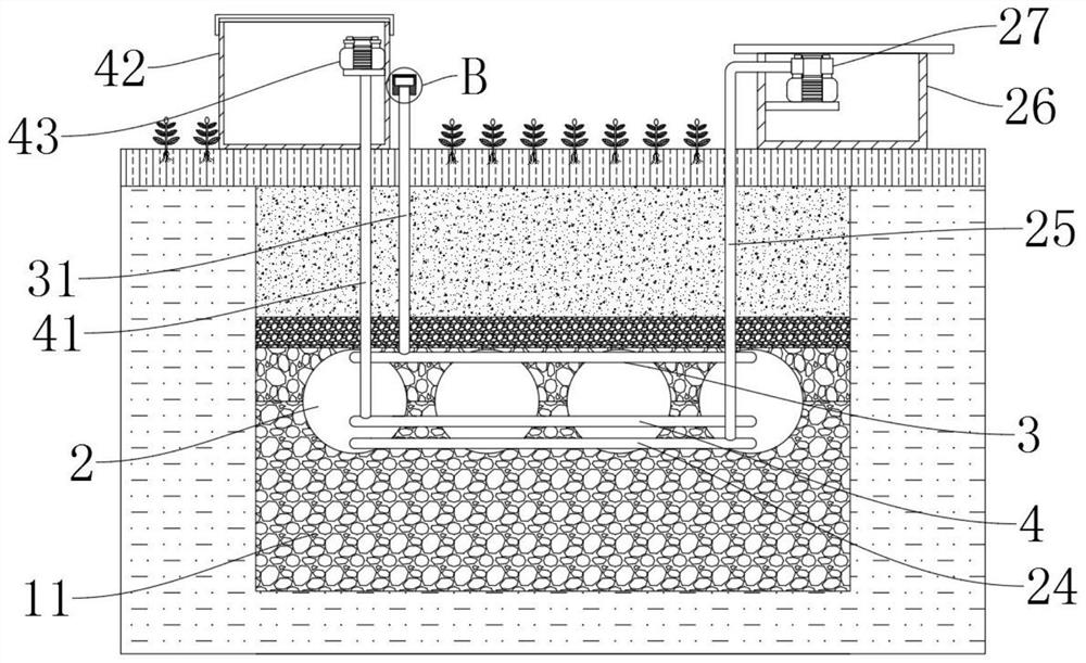 Immersed tube filling type coal mining subsidence land treatment device and method